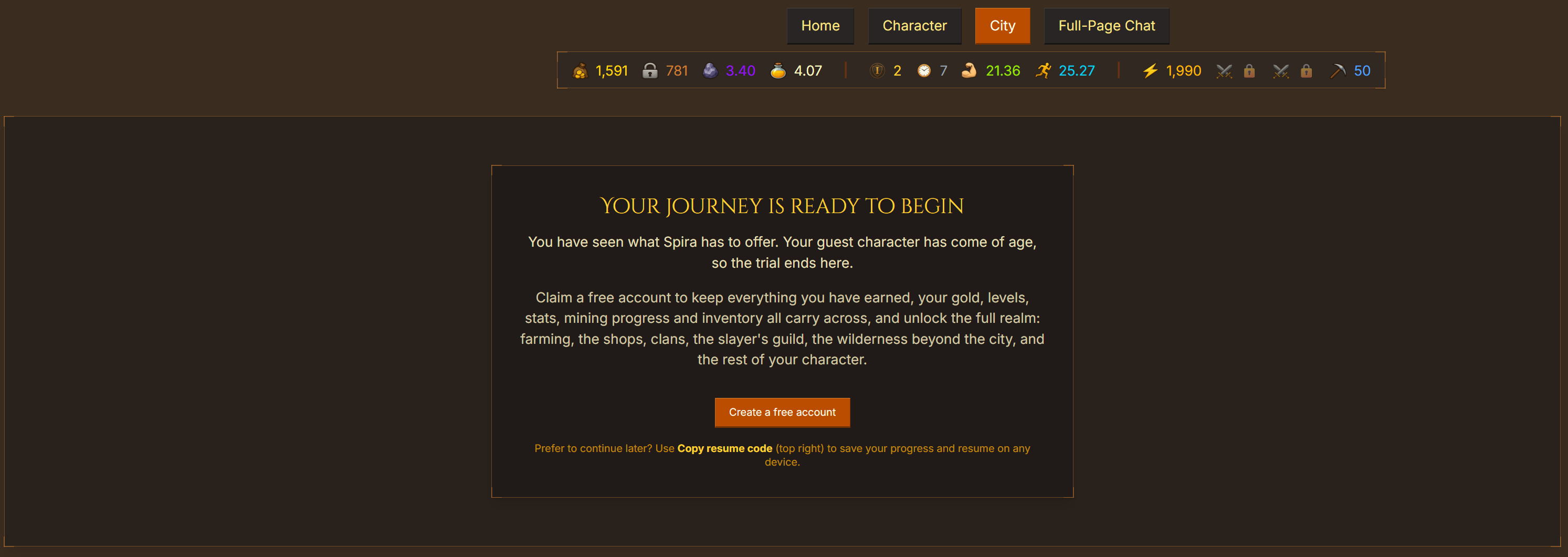 Claim your account to keep your progress and join the community.