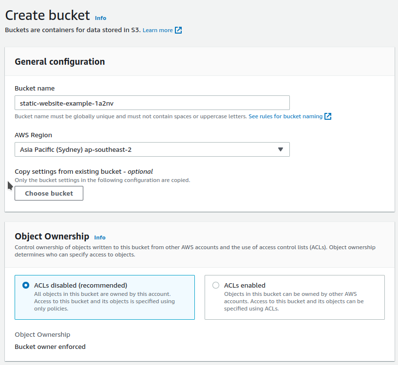 Create Website Bucket